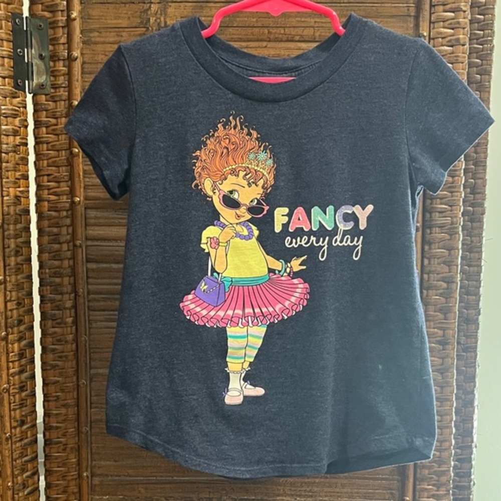 Disney Jumping Beans Fancy Nancy Graphic Navy Blue Short Sleeve Tee, Size 4T